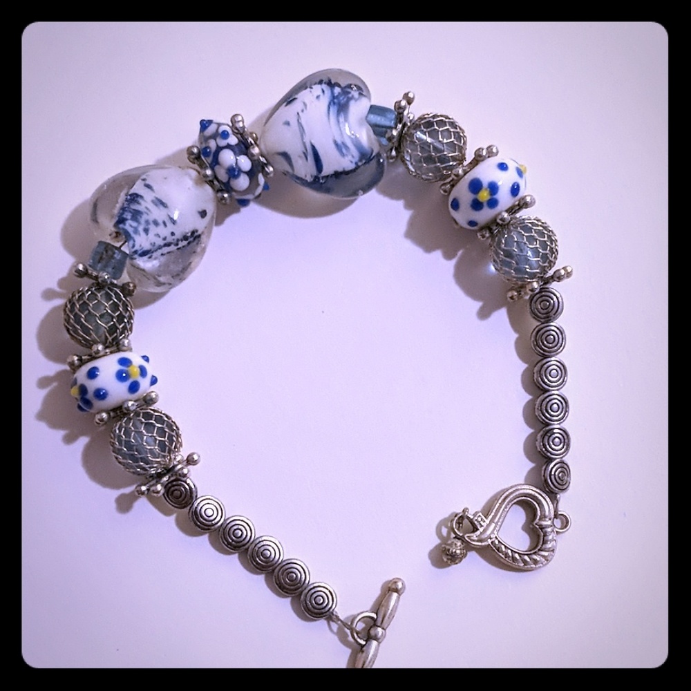 Glass beaded bracelet